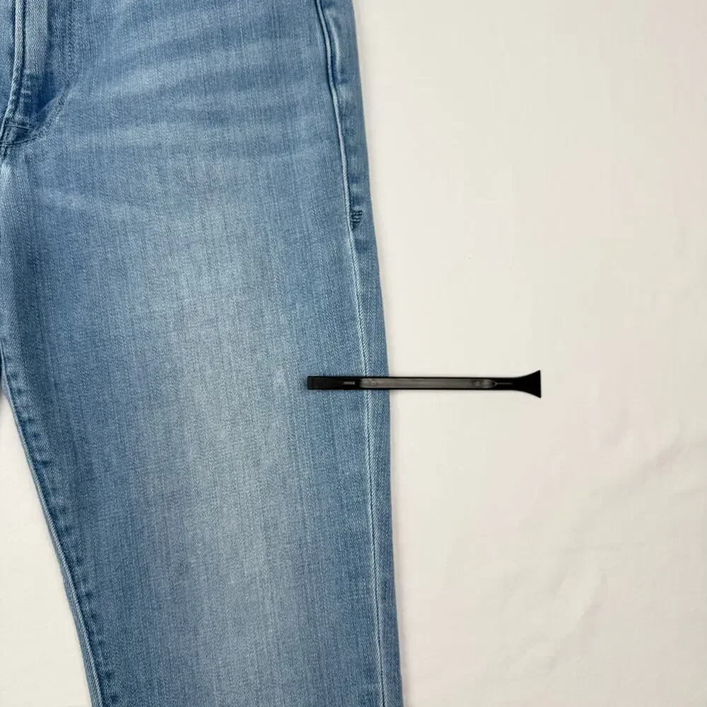 FRAME Le Crop Mini Boot Jeans Light Wash Braided Waist Sz 29 Summer Cropped - Picture 6 of 11